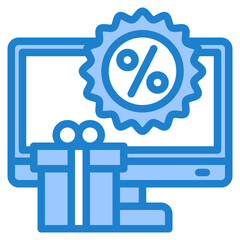 discount blue style icon