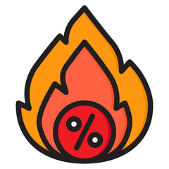 fire color line style icon
