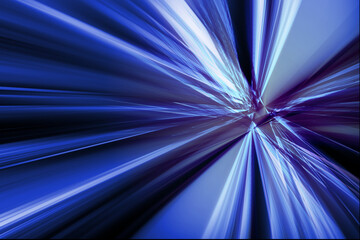 Abstract dark blue and purple space warp digital technology background.