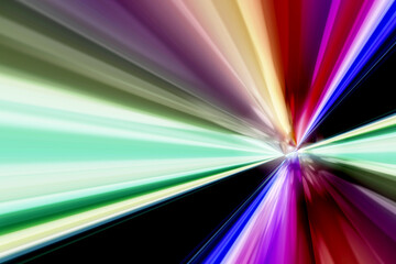 Abstract colorful lighting speed digital space warp technology background.