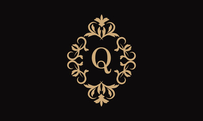 Elegant logo for business. Exquisite company brand icon, boutique. Monogram with the letter Q.