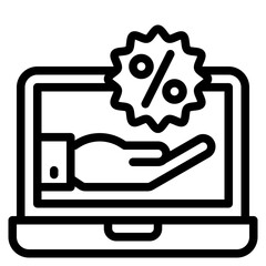 discount outline style icon