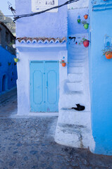 door in the medina of chefchaouen country