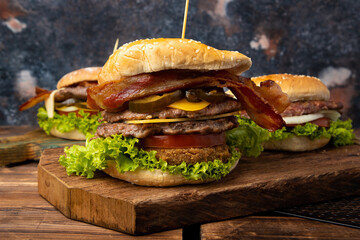 hamburger on a plate