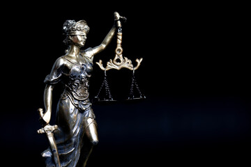Statue of Lady Justice with Weight Scale. Justice Concept	