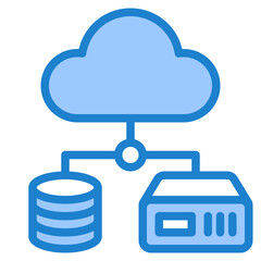 cloud computing blue style icon