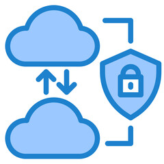 cloud computing blue style icon