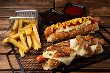 hot dog and fries 
