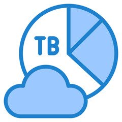 cloud computing blue style icon