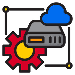 cloud computing color line style icon