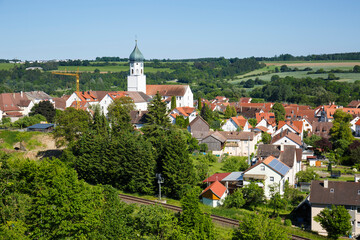 Panorama von Laiz (Hohenzollern) einem Stadtviertel von Sigmaringen an der Donau
