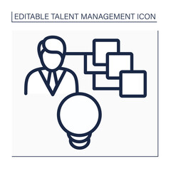 Talent recruitment line icon. Filling vacancies. Ongoing strategy to find specialists, leaders, future executives for company. Talent management concept. Isolated vector illustration. Editable stroke
