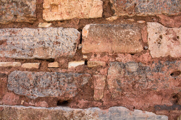 View of historical stone wall