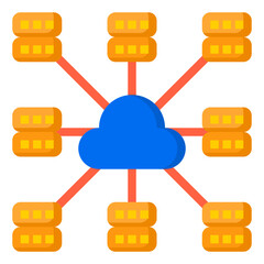 cloud computing flat style icon