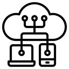 Fototapeta premium cloud computing outline style icon