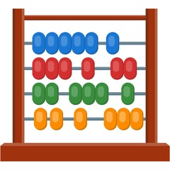 Abacus vector math calculator flat cartoon isolated on white