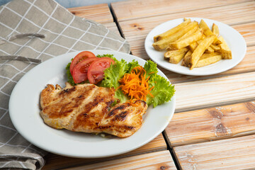 pork and salad