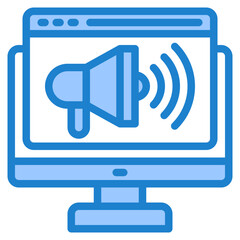 advertising blue style icon