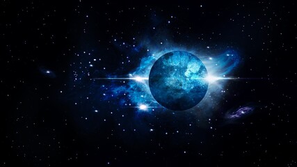 Obraz na płótnie Canvas Planet starry night space illustration background.