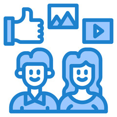 Fototapeta premium social media blue style icon