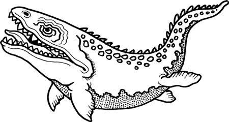hand drawn illustration of a primitive fish 