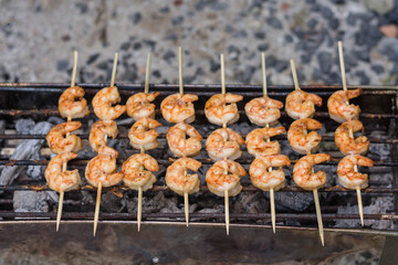 Tasty shrimp grill bbq