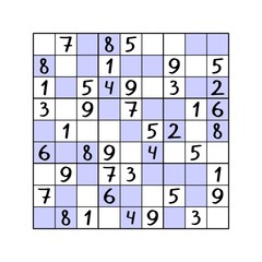 Even-Odd sudoku game vector illustration. Complete puzzle - fill white cells by 1,3,5,7,9 numbers and fill lilac cells by 2,4,6,8 numbers. Educational colorful number puzzle for children worksheet