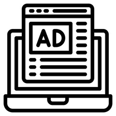 ad outline style icon