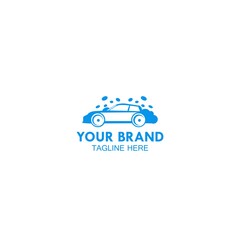 blue car wash logo and icon