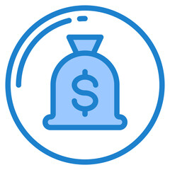 money bag blue style icon