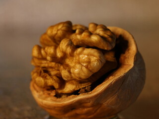 walnuts on a wooden background