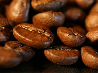coffee beans background close up