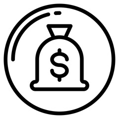 money bag outline style icon
