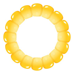 とうもろこしの丸いフレーム_イラスト素材