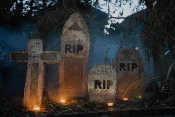halloween decor gravestones