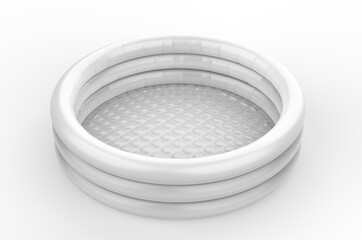 Blank inflatable portable PVC pool for branding mockup, 3d render illustration.