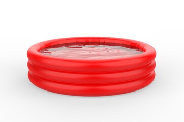 Blank inflatable portable PVC pool for branding mockup, 3d render illustration.