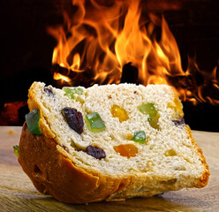 Panettone with fruits (Italian Christmas cake)