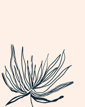 Minimal Abstract Flower Drawing