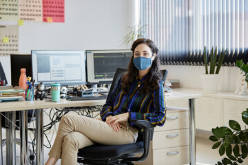 Female big data analyst working 