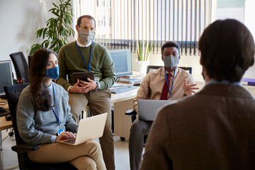 Co-worker businessmen in the office 