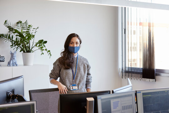 Female big data analyst working