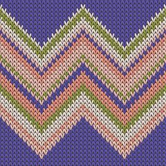 Obraz premium Soft zig zal lines christmas knit geometric