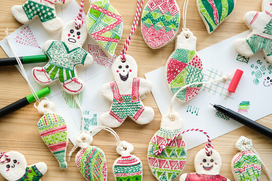 Christmas Salt Dough Doodle Ornaments