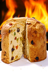Panettone with fruits (Italian Christmas cake)