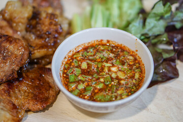 Grilled Beef and Spicy Dipping Sauce