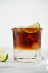 summer refreshing espresso tonic with ice