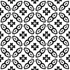 floral seamless pattern background.Geometric ornament for wallpapers and backgrounds. Black and white pattern. 