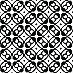 floral seamless pattern background.Geometric ornament for wallpapers and backgrounds. Black and white pattern. 