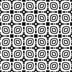 floral seamless pattern background.Geometric ornament for wallpapers and backgrounds. Black and white pattern. 
